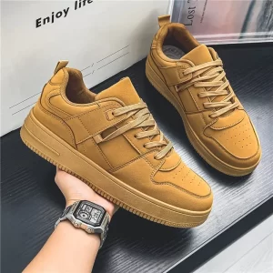 2024 Khaki Flat Shoes Comfortable in All Seasons Breathable Versatile Men's Casual Shoes High-end Luxury Sneakers Man